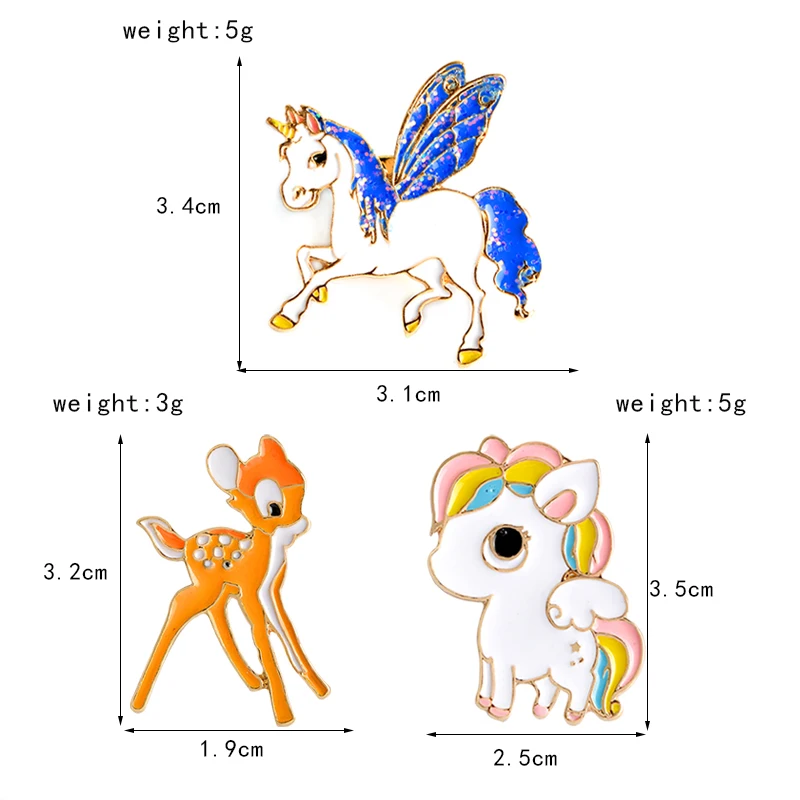 Эмалированная заколка с изображением мультфильма королевство единорога лошади