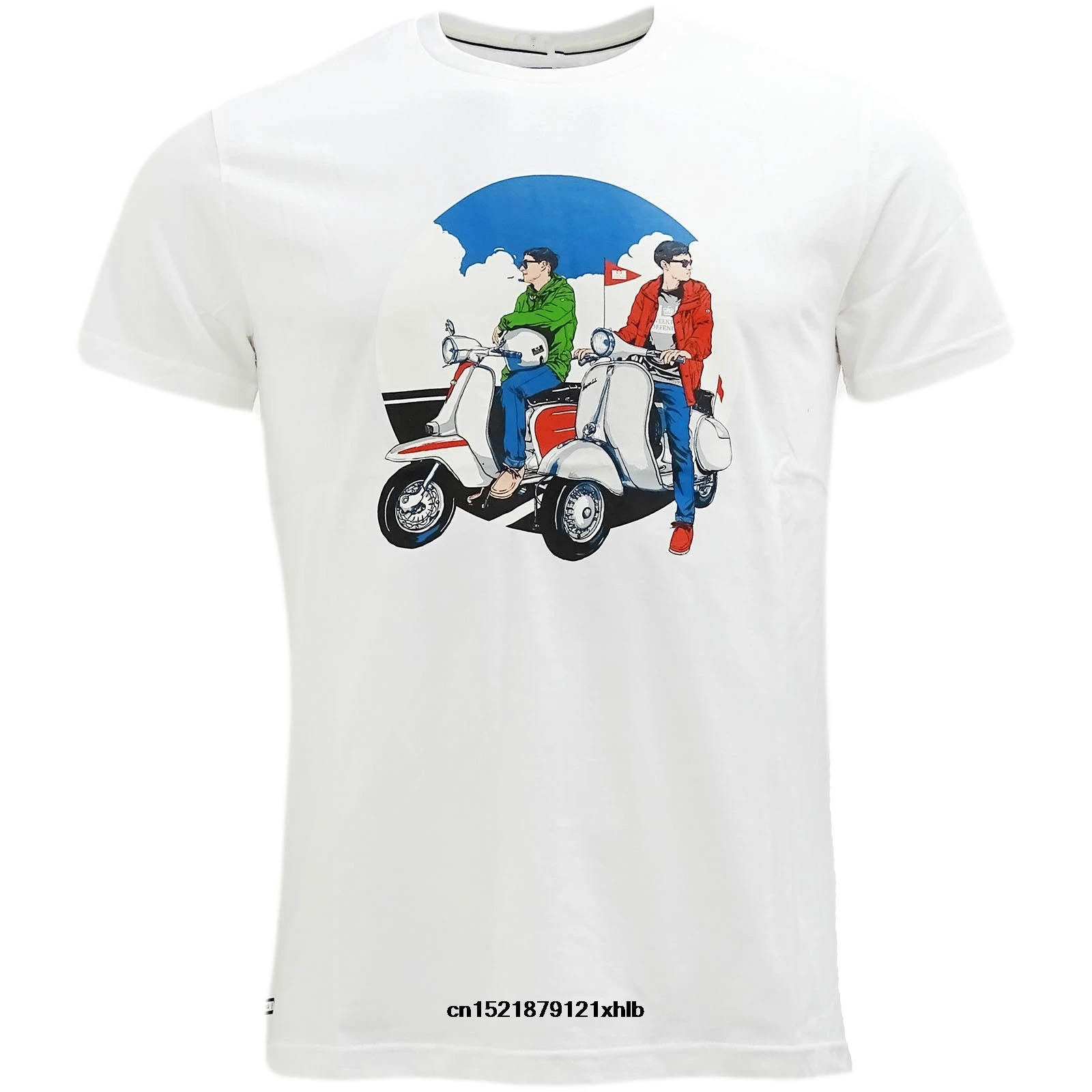 Мужская футболка белая модель Vespa Lambretta размер S-XXXL новинка для мужчин | одежда