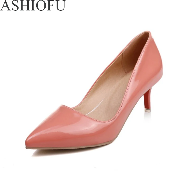

Женские туфли на высоком каблуке ASHIOFU, офисные и деловые туфли-лодочки с острым носком, большие размеры, модная Клубная вечерняя Обувь для свиданий, 6 цветов