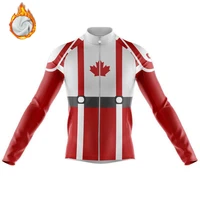 canada winter cycling jersey long sleeve thermal fleece bike clothes team custom bicycle uniform men warm cycle jacket ciclismo