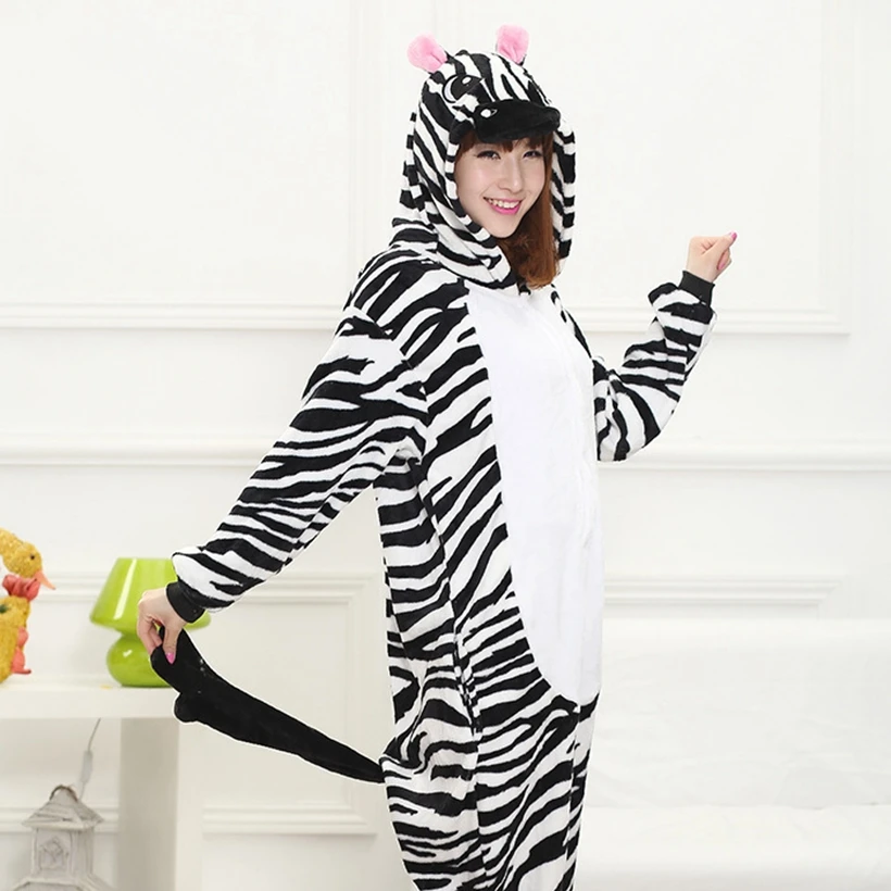 Kigurumi Zebra onesies Pajamas Sets animal costume Pyjamas Unisex Cartoon Cosplay character pijamas sleepwear