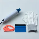 Электрический тепловой пистолет 110 В220 В + скребок для войлока + виниловый резак + нож для упаковки + перчатки инструмент для нанесения виниловой пленки на автомобиль