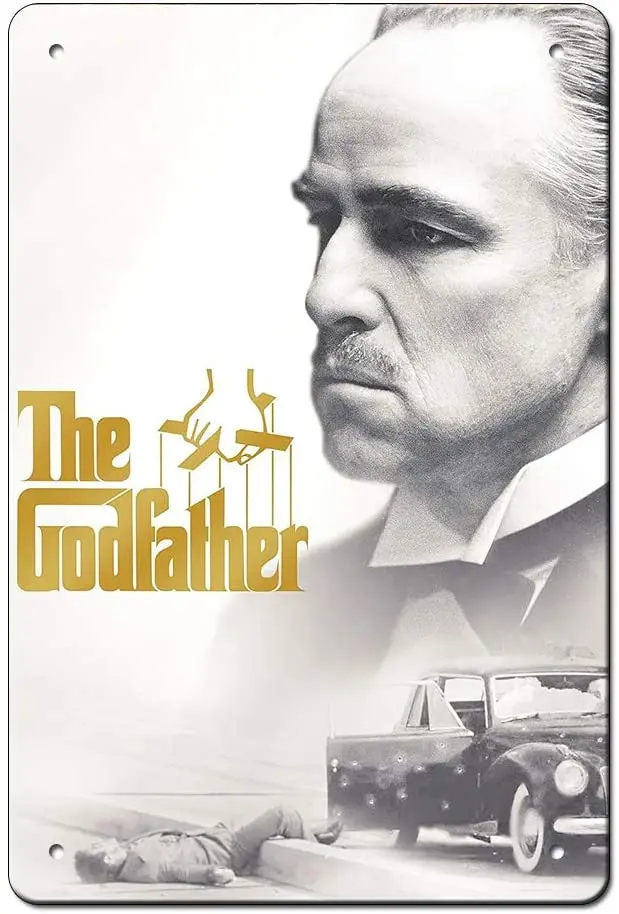 

The Godfather 1972 Movie Metal Tin Sign Poster Wall Plaque,Vintage Metal Pub Club Cafe Bar Home