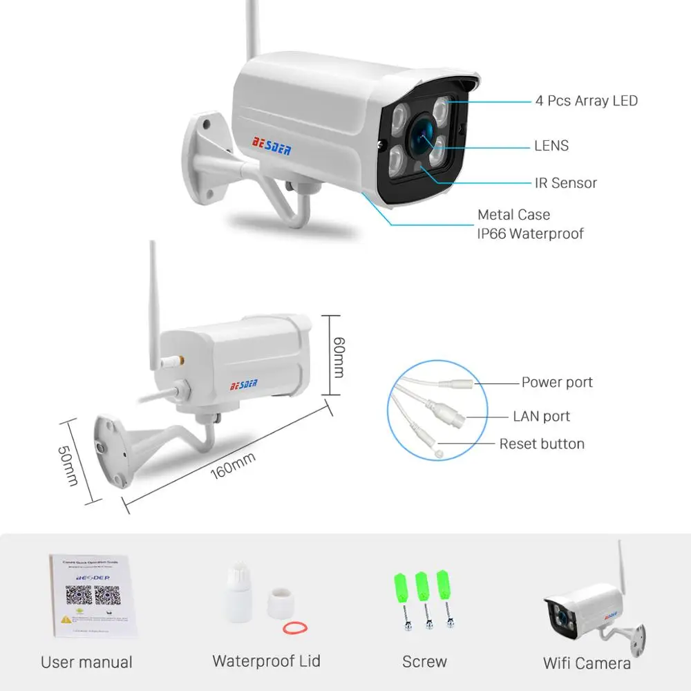 

Wi-Fi 1080P Push iCsee P2P 2MP CCTV IP- SD- . 64