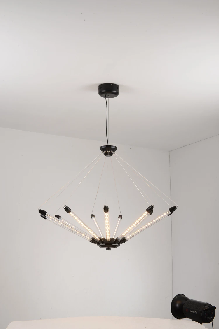 Скандинавская люстра из кованого железа постмодерн позолоченная бронзовая