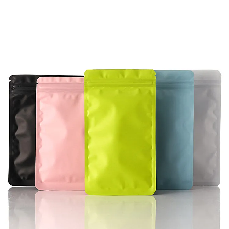 100pcs Frosted Aluminum Foil Flat Ziplock Bags Resealable Food Snack Powder Salt Corn Tea Gifts Heat Sealing Packaging Pouches - купить по