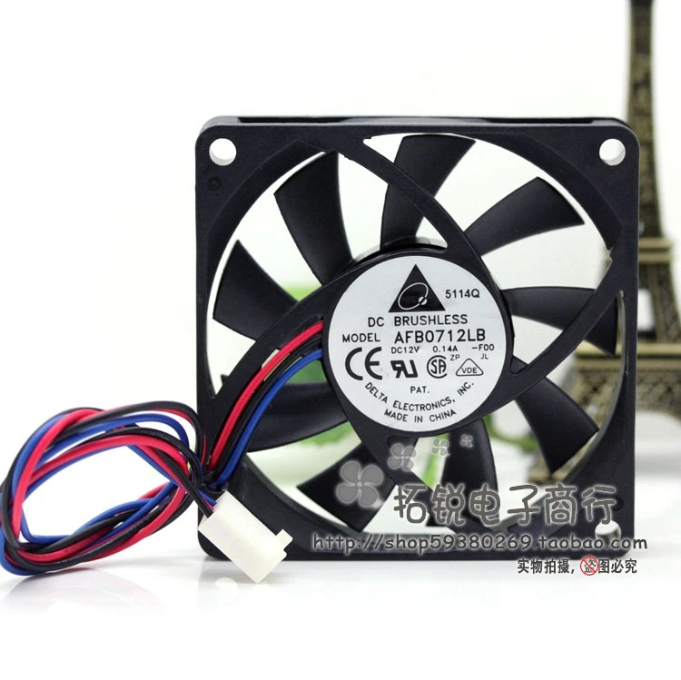 Вентилятор охлаждения ЦП Delta AFB0712LB, 12 В, 7015 А, 7 см