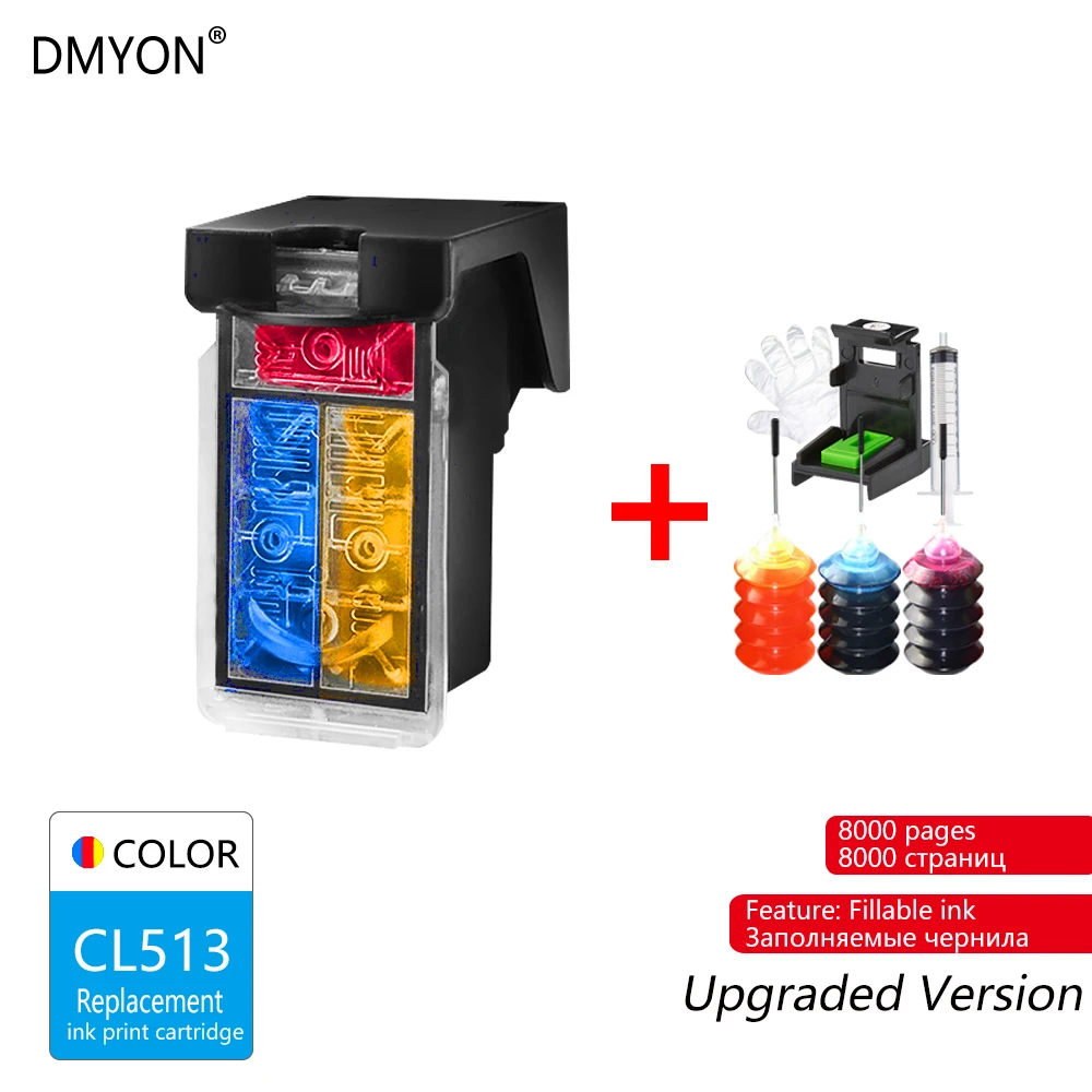 DMYON PG512 CL513 заправляемые чернильные картриджи совместимые для Canon PG512 CL513 MP240 MP250 MP270 MP230 MP480 MX350 IP2700 P2702