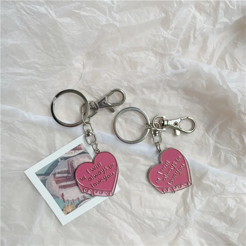 

Korean Ins Love Cake Key Buckle Copper No Fading No Rusting Kawaii Keychain Airpods Bag Decorative Pendant Creative Ornament