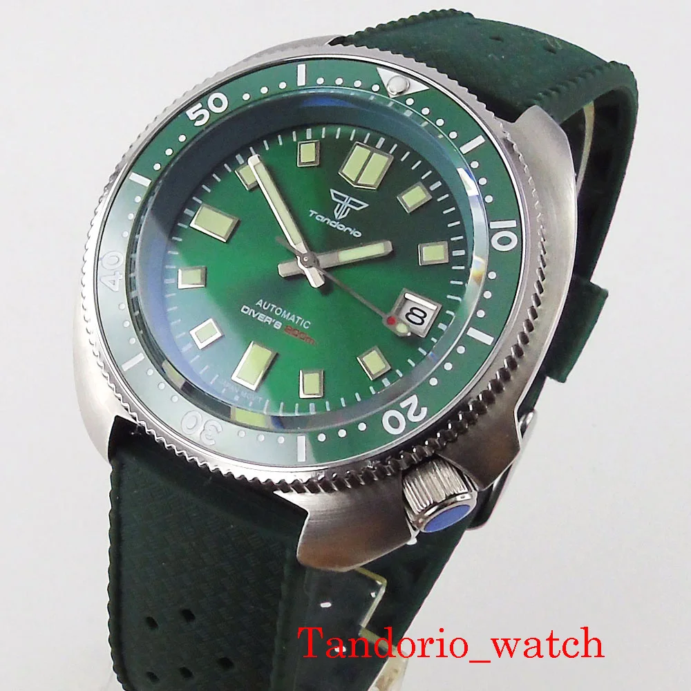 

24 Jewels NH35A Luminous Marks Tandorio 44mm Sapphire Crystal 200m Waterproof Rubber Band Mechanical Automatic Men's Watch