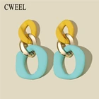 Серьги-подвески женские CWEEL, в богемном стиле, массивные, желтые