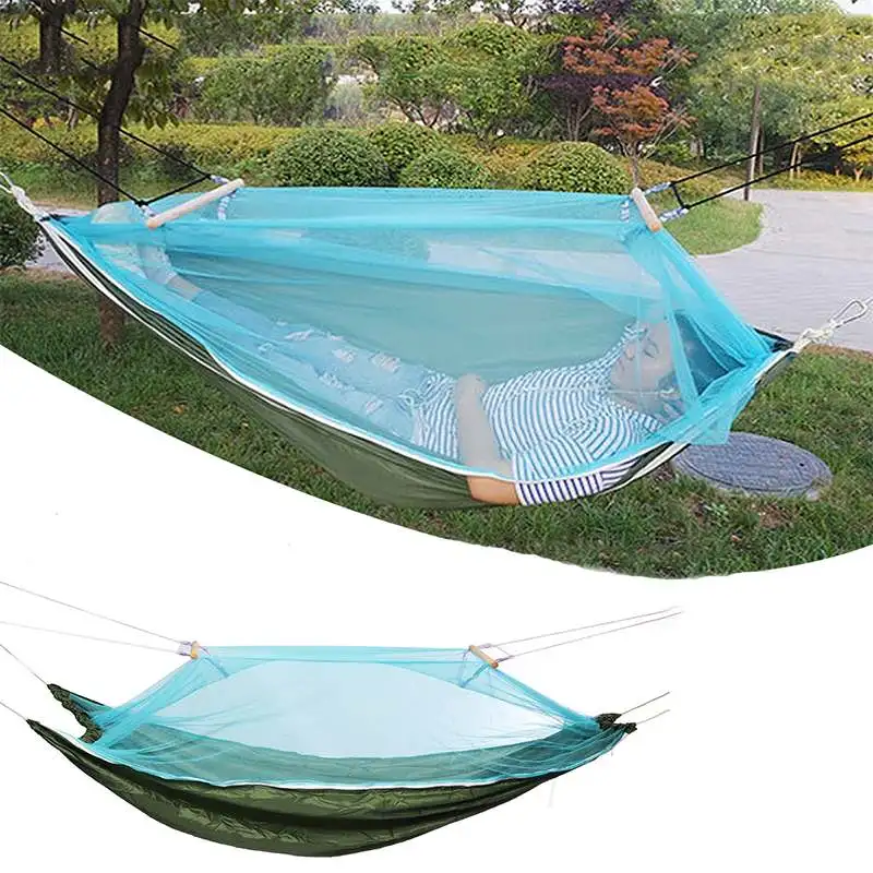 

Max Load 150kg With Mosquito Net Hammock Outdoor Camping Swing Bed Portable Sleeping Bed 1-2 Person Outdoor Mosquito Net