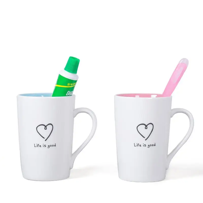 Креативная керамическая пара зубных щеток кружка для чистки мытья рта