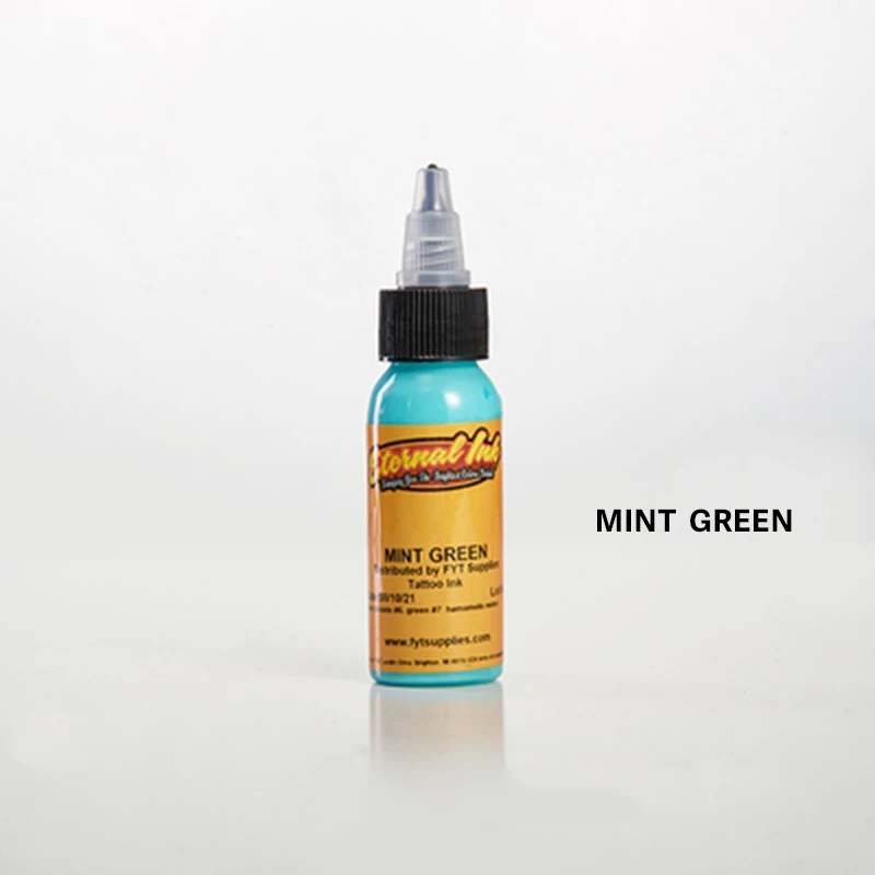 mint green Перманентные чернила для татуажа, набор пигмента, tinta tattoo tintas para tatuajes, пигменты, динамические чернила, goochie tintas, тату, Вечные чернила - Цвет: mint green