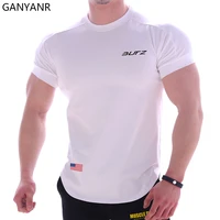ganyanr running t shirt men compression gym sport fitness sportswear crossfit dry fit rashguard training workout tees clothes