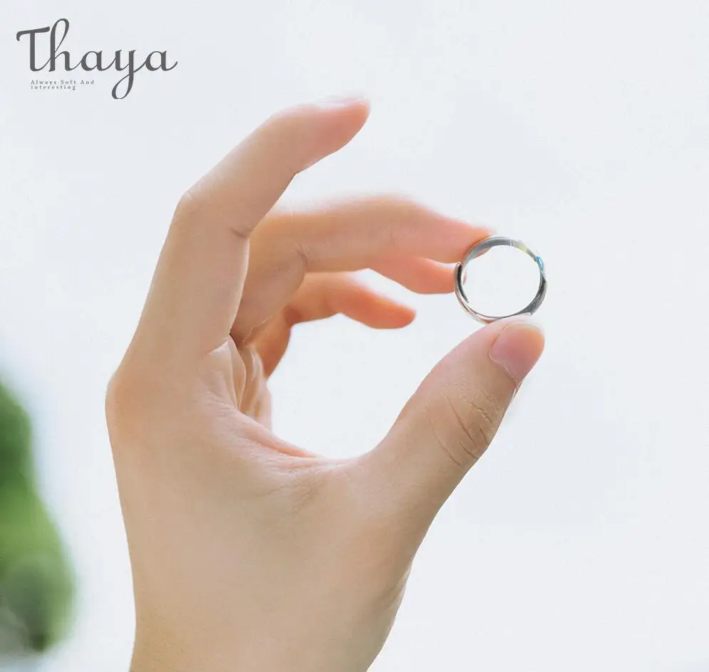 Thaya S925 Серебряные парные кольца с другим берегом Звездный дизайн кольца для мужчин и женщин изменяемый символ Любовь Свадебные украшения подарки - Цвет камня: woman rings