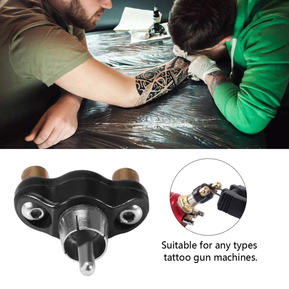 

Top Grade 1pc Professional RCA Tattoo Clip Cord Alloy Conversion Head For Tattoo Gun Supplies Tattoo Machine Power Accessories