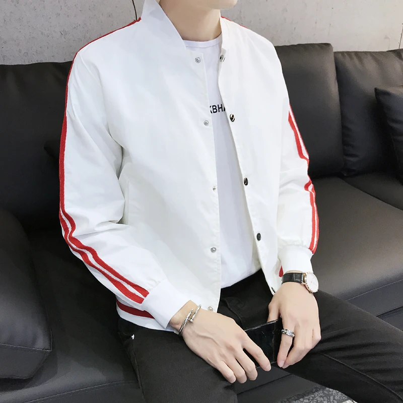 Куртка бомбер мужская с узором Свободное пальто красивый студенческий кардиган