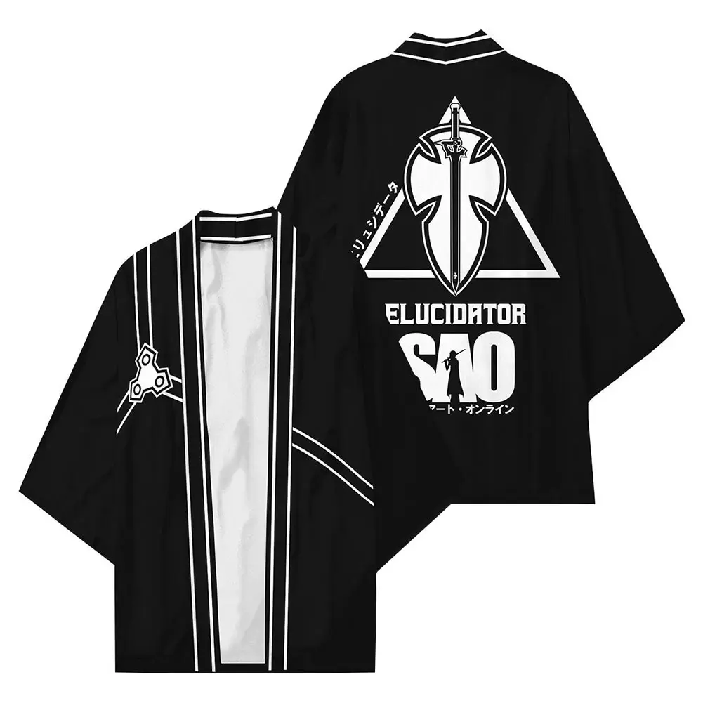 

Sword Art Online Cloak Kimono Cardigan Robe Cospaly Costume Print Casual Coat Women Men Pajamas Coat