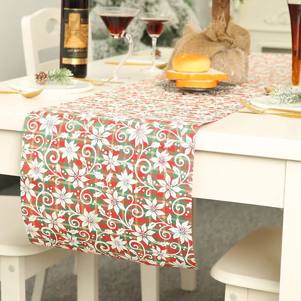 183x36cm Christmas Table Runner Snowflake Elk Decoration Modern Cover Runners Decorations fit Home | Дом и сад