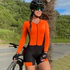 Женский велосипедный костюм из Джерси, спортивная одежда, Женский велосипедный комбинезон с длинным рукавом, одежда для горного велосипеда, велосипедная одежда, оранжевый женский костюм для велоспорта