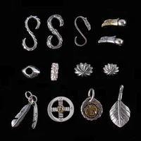 takahashi goro s925 sterling silver charms vintage necklace simple indians feather diy pendant for man fine fittings goa003