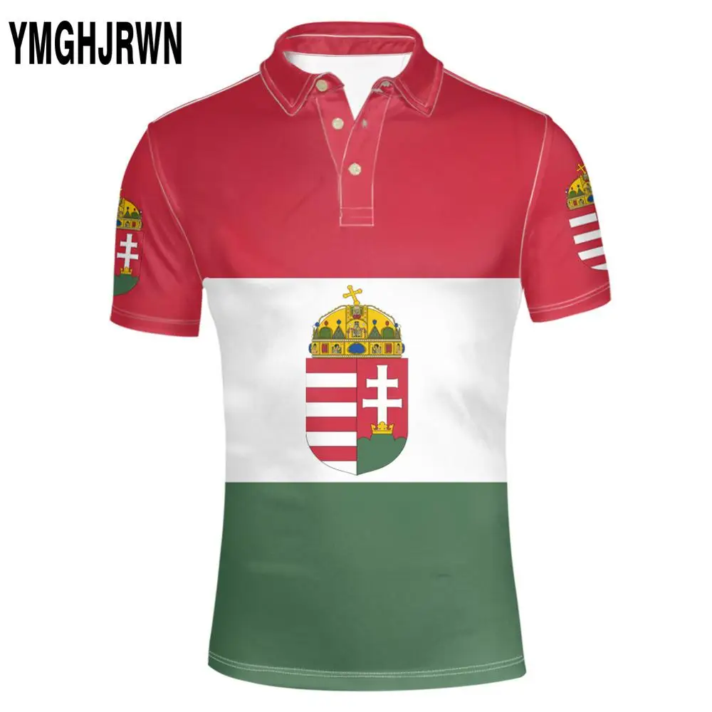 HUNGARY youth diy free custom made name number hun Polo shirt nation flag hu hungarian country college print photo clothing