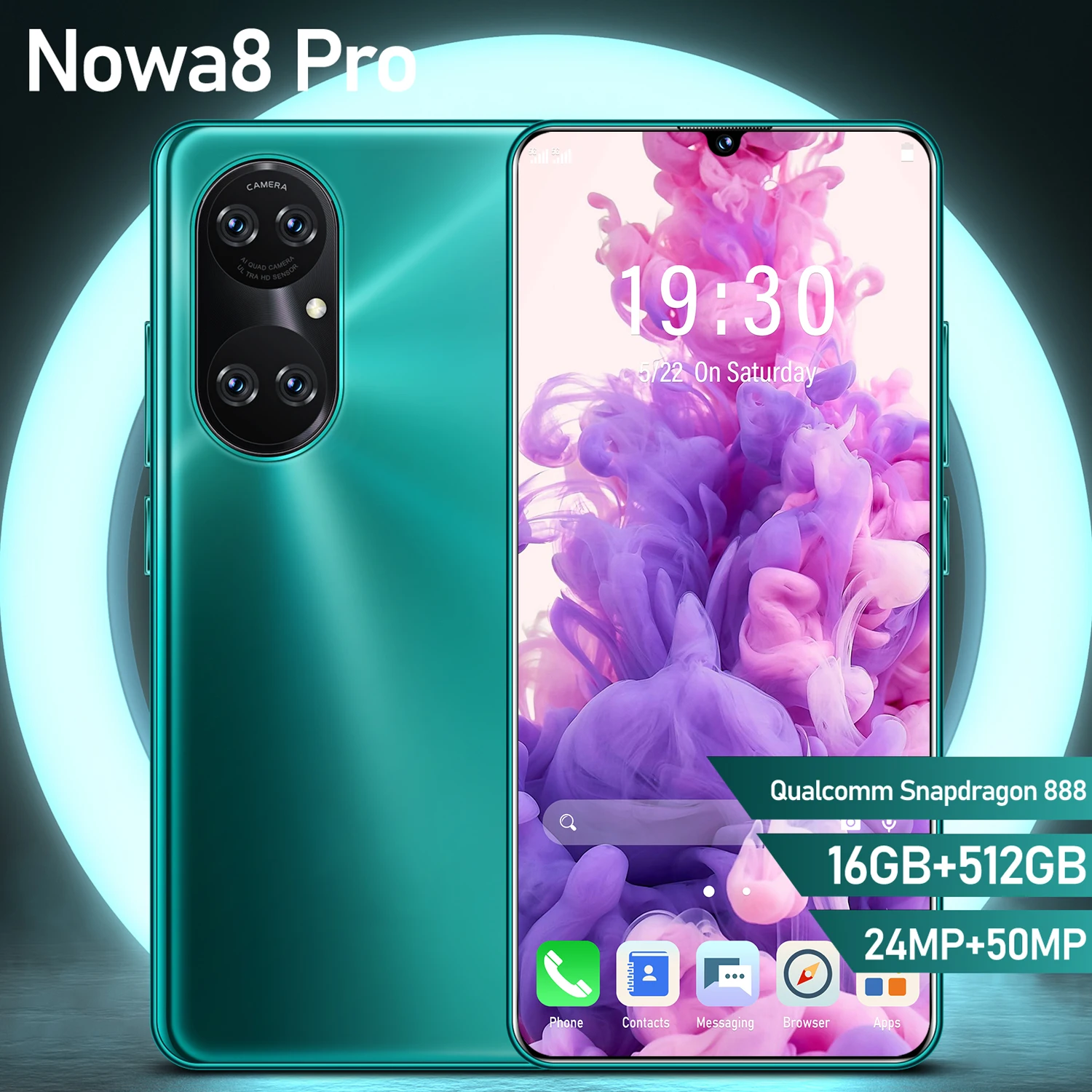 

Global Version Nowa8 Pro 6.7 Inch Smart Phone Full Screen Android Mobile Phone 7000 Battery Capacity 16+512G Face ID CellPhone