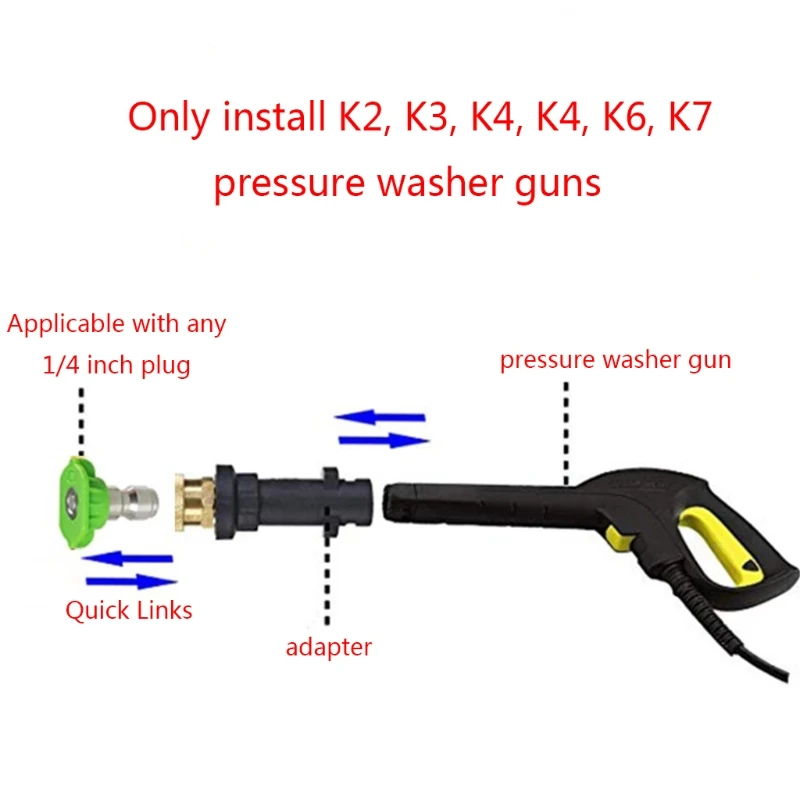 

Адаптер пистолета для мойки высокого давления X37E, быстрый разъем для Karcher K2 K3 K4 K5 K6 K7, аксессуары для автомойки, адаптеры сопла