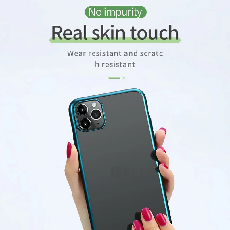 Чехол для iPhone 11 Pro Max XR X 10 8 7 Plus Ударопрочный Мягкий матовый прозрачный чехол из ТПУ
