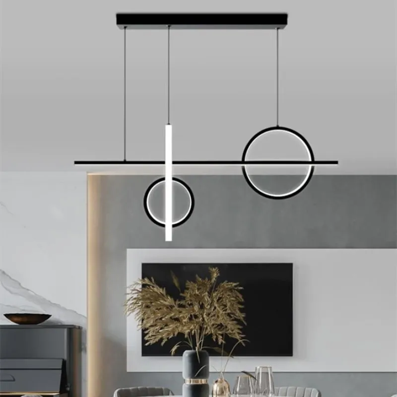 

Artpad Modern Minimalist LED Chandelier Kitchen Living Room Island Art Design Suspension Light Fixtures Gold Black Hanging Lamp