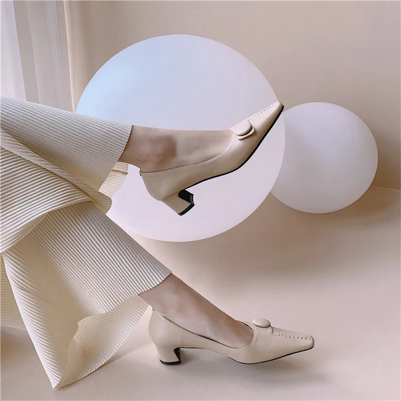 Женские туфли-лодочки FEDONAS элегантные туфли из натуральной кожи с квадратным