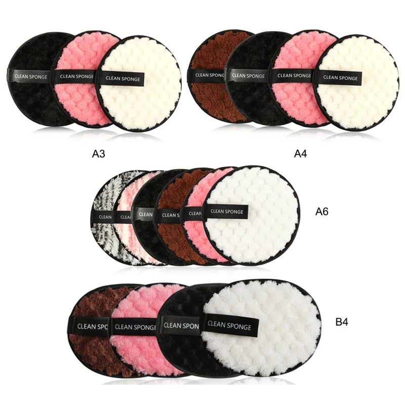 3/4 шт. Микрофибра ткань колодки Макияж для лица спонж снятия очищающее полотенце