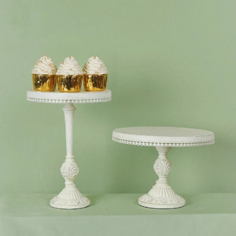 Европейский ретро Белый десертный столик планшетофон для торта поднос