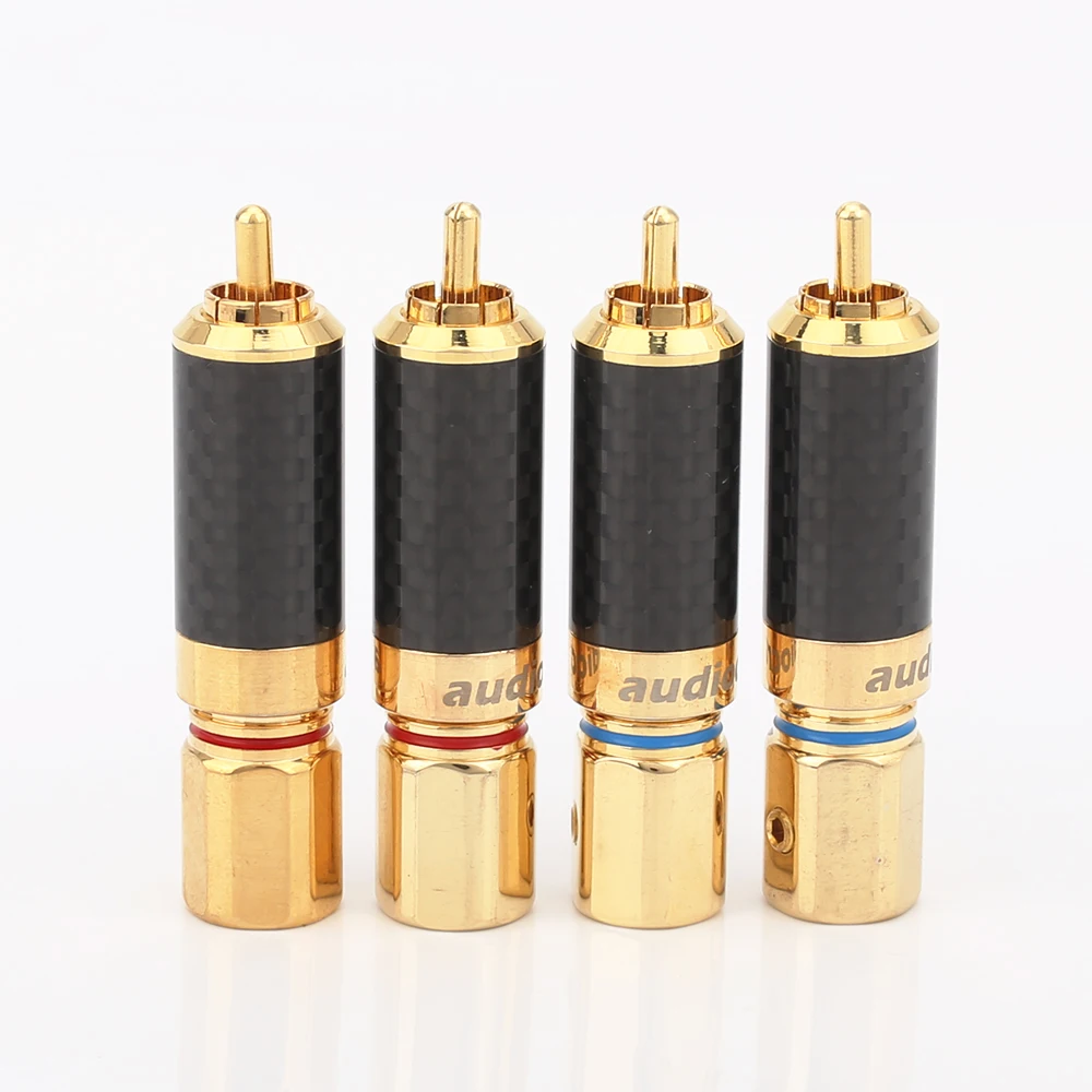 CF610G Audiocrast 24K позолоченный RCA паяльный разъем HIFI штекер DIY аналоговый кабель |