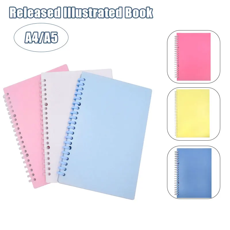 A4/A5 Size Sticker Collecting Album 40 Sheets PU Leather Cover Reusable Sticker Book for DIY Scrapbooking Stickers Organizer