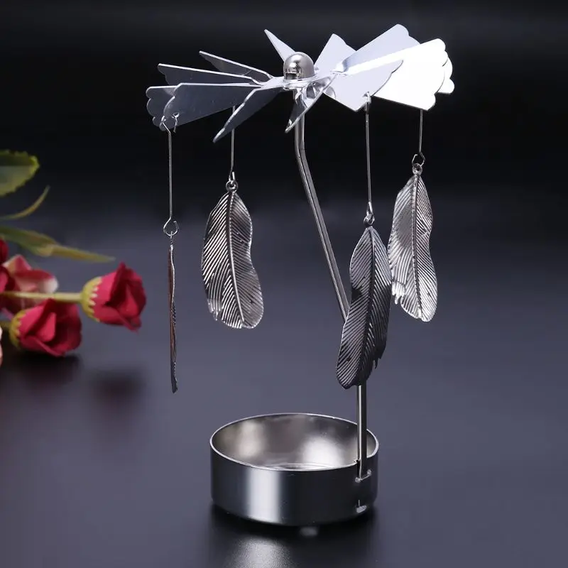 

Candle Holder Stand Tea Light Snowman Rotary Spinning Carousel Swivel Tealight