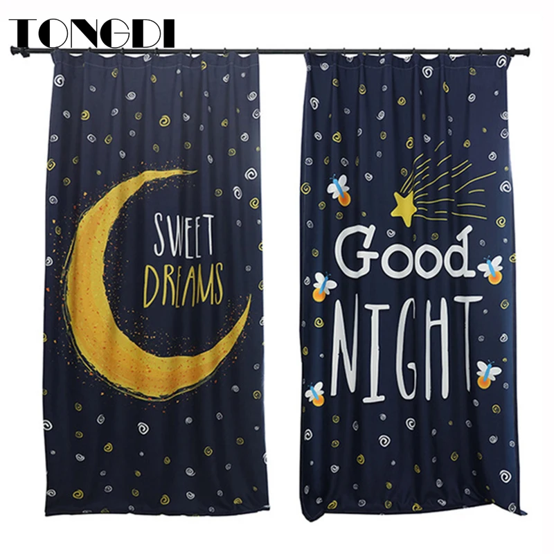 TONGDI Экологически чистая детская светонепроницаемая занавеска с цифровой