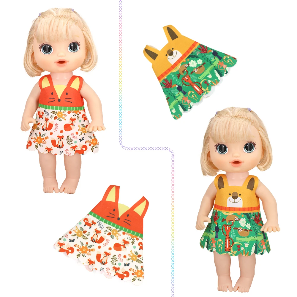 2021 Fox   Doll clothes Fashion dresses, swimsuits, tableware for 12 Inch 30CM  baby alive doll Toys Crawling Doll accessories