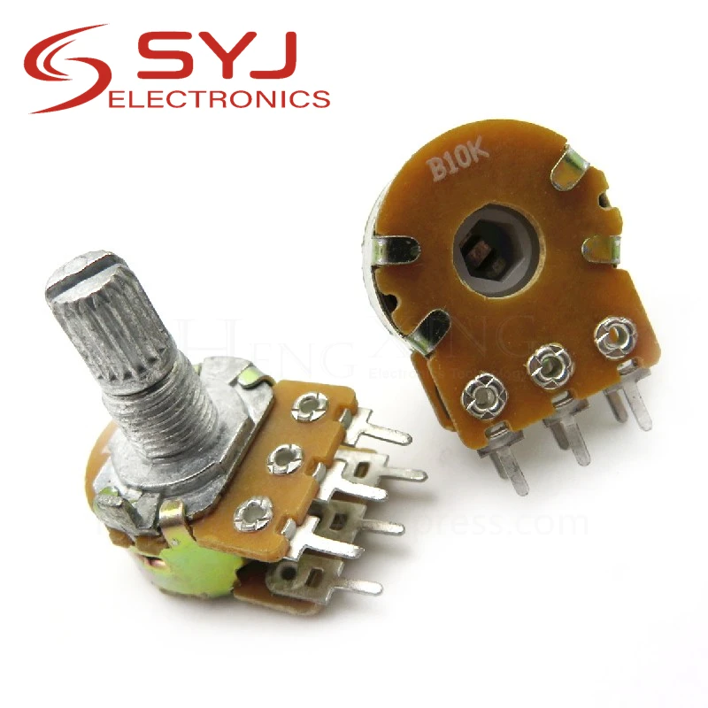 

5pcs/lot B1K B2K B5K B10K B20K B50K B100K B500K B1M 6Pin Shaft WH148 Potentiometer 1K 2K 5K 10K 20K 50K 100K 500K 1M