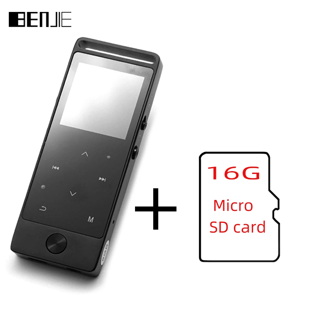 With 16GB TF Card Новейший Bluetooth 4,0 mp3-плеер с сенсорным экраном BENJIE S8 спортивный музыкальный плеер начальный уровень без потерь Mp3 Музыкальные плееры рекордеры - Цвет: With 16GB TF Card