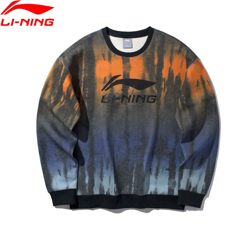 Мужские толстовки Li Ning трендовые облегающие из 66% хлопка 34% полиэстера с