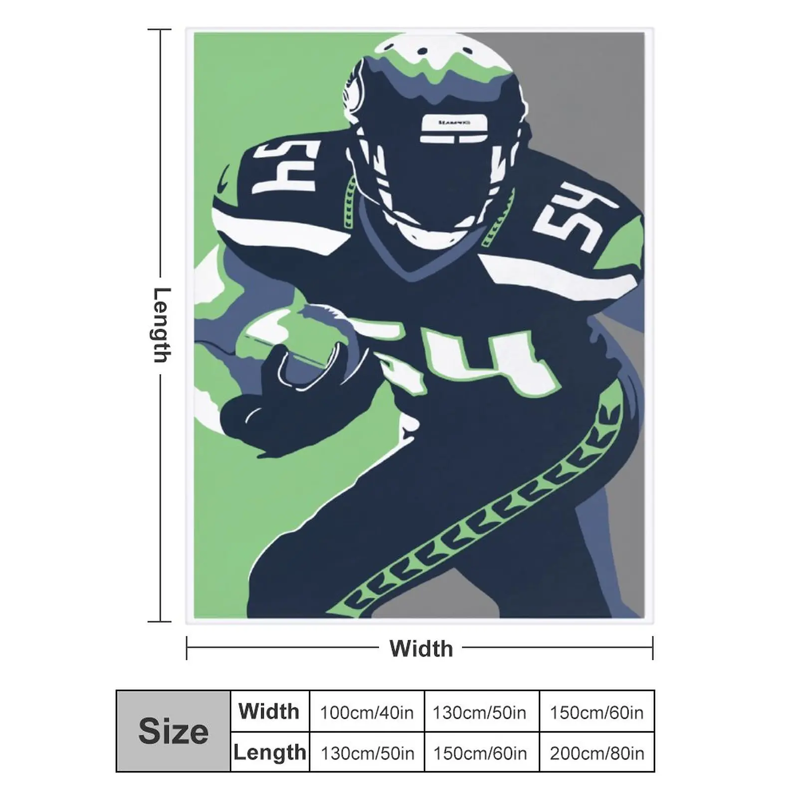 

Blanket 54 Bobby Wagner Ultra Soft Micro Fleece Cozy Lightweight Microfiber Flannel All Season Living Room Bedroom Vertical