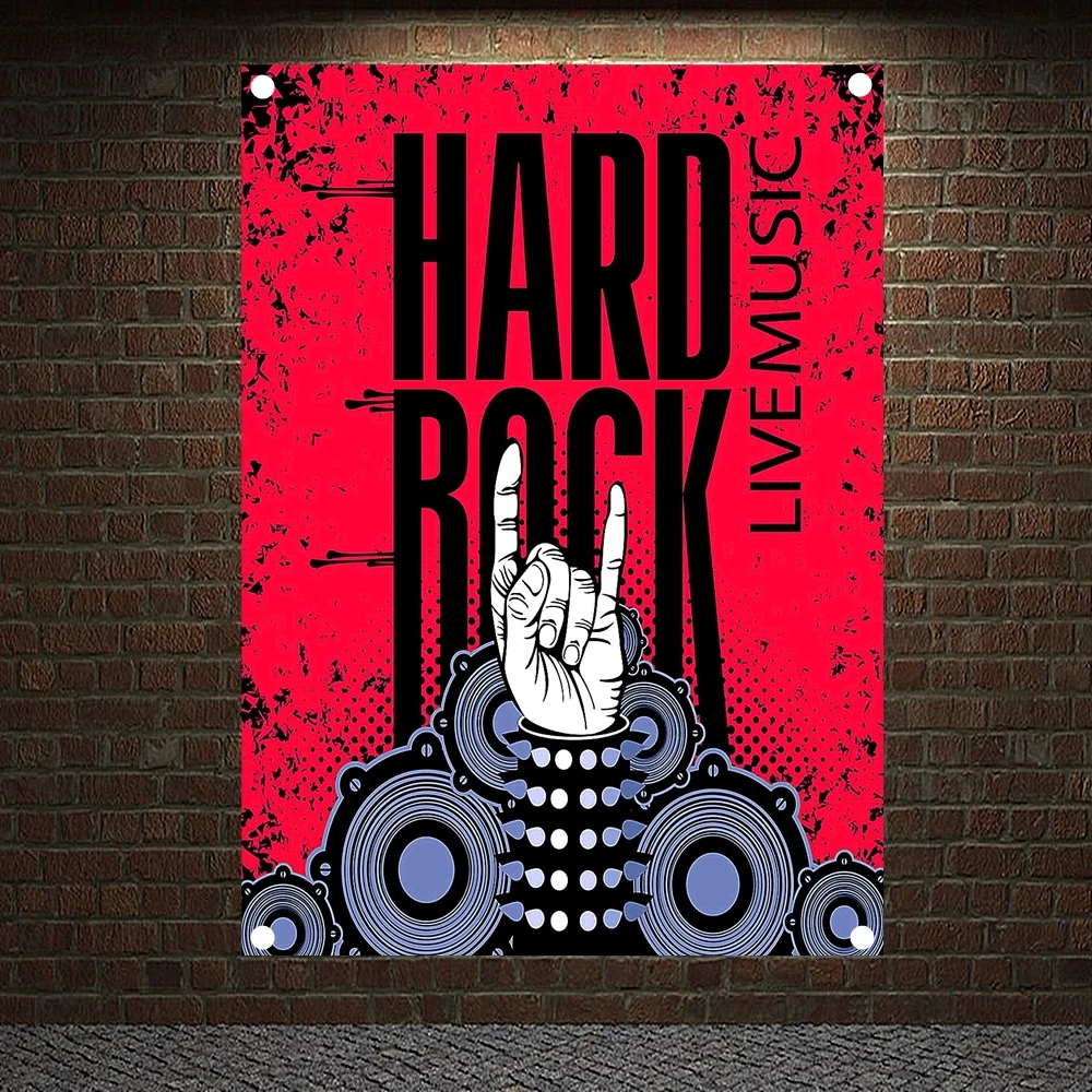 

Rock and Roll Pop Band Hip Hop Reggae Posters Flag & Banner Popular Music Theme Painting KTV Bar Cafe Home Wall Decoration U1