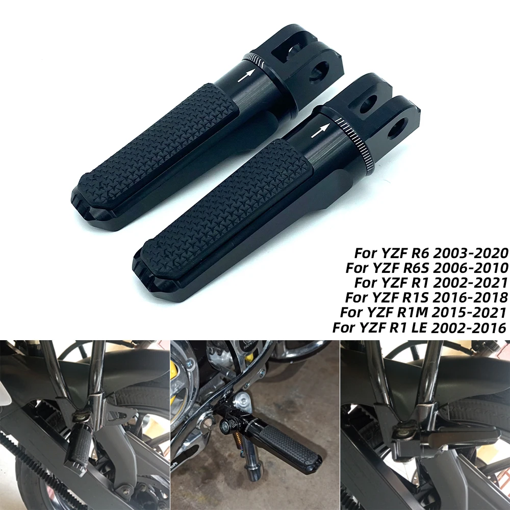 

REALZION Motorcycle Accessories Front Footrest Foot Pegs Pedals Footpeg For YZF R1 R1M R1S R6 R6S YZFR1 YZFR6 YZFR1M YZFR6S