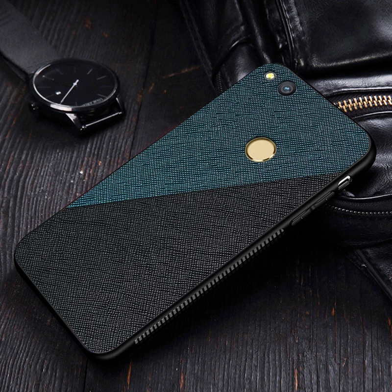 green Etui, чехол, чехол, для HuaWei P9 Lite P8 Lite Honor 8 lite тканевая ткань Texure SiIicone мягкая рамка для задней панели телефона чехол s - Цвет: green