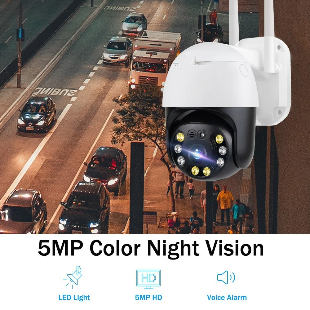 Дешево IP-камера INQMEGA PTZ купольная, 5 Мп, HD, Wi-Fi, 4-кратный зум