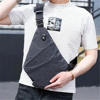 simple men canvas chest bag messenger bag crossbody bag black casual simple single anti theft shoulder bag fashion new sling bag