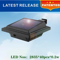 40pcs led solar sensor streets light pir motion sensor wall lights waterproof ip65 outdoor garden yard emergency lamp