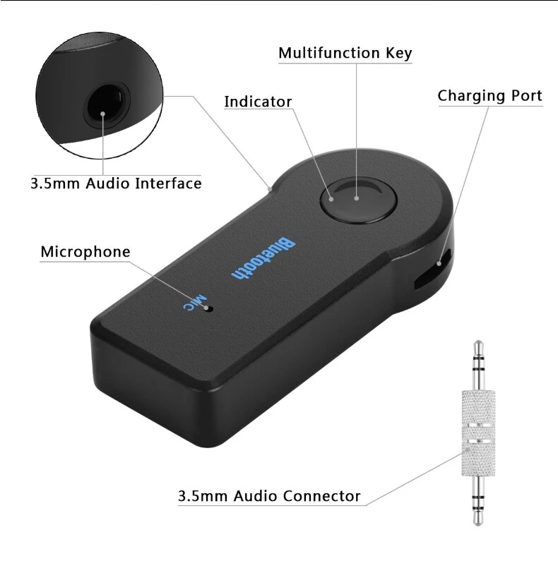 Bluetooth AUX аудио 3 5 мм разъем музыкальный Bluetooth-приемник автомобильный комплект для